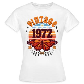 Retro and Vintage 1972 Woman 50 Years Anniversary - Women's T-Shirt - white - Front - AI Model Female 172 dark (172cm)