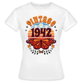 Rétro et Vintage 1942 Femme 80 Ans Anniversaire - T-shirt Femme - blanc - Devant - AI Model Female 172 dark (172cm)