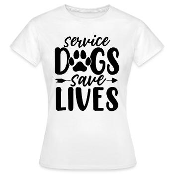 Les chiens d’assistance sauvent des vies Famille d’accueil canine pour chiens - T-shirt Femme - blanc - Devant - AI Model Female 172 dark (172cm)