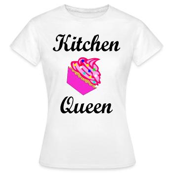 Kitchenqueen - la reine de la cuisine et le back - T-shirt Femme - blanc - Devant - AI Model Female 172 dark (172cm)