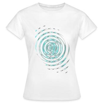 Ondes bleues noires inversées - T-shirt Femme - blanc - Devant - AI Model Female 172 dark (172cm)