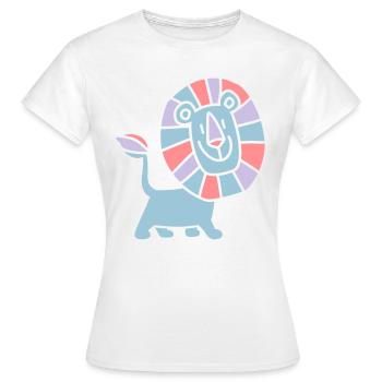 Gentle Cartoon Lion by Cheerful Madness!! - Women's T-Shirt - white - Front - AI Model Female 172 dark (172cm)
