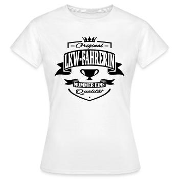 LKW fahrerin - Frauen T-Shirt - Weiß - Vorne - AI Model Female 172 dark (172cm)