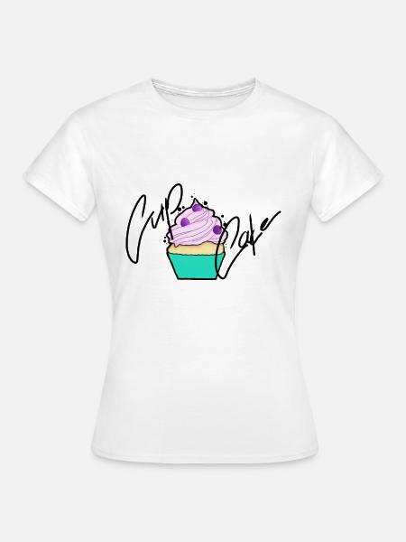 Pastell Cupcake Signatur-Design - Frauen T-Shirt - Weiß