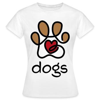 Patte de chien - T-shirt Femme - blanc - Devant - AI Model Female 172 dark (172cm)