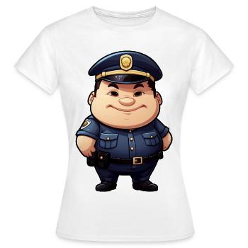 gros policier - T-shirt Femme - blanc - Devant - AI Model Female 172 dark (172cm)