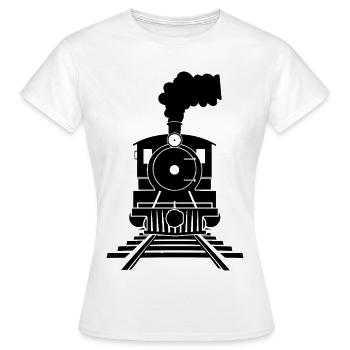 Eisenbahn Skizze - Frauen T-Shirt - Weiß - Vorne - AI Model Female 172 dark (172cm)