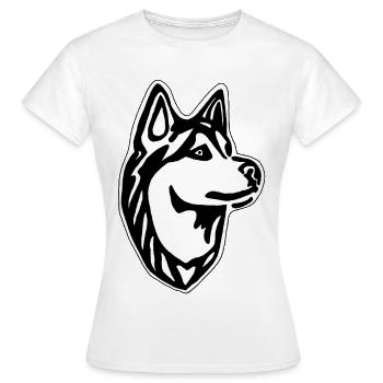 Husky Dog - Women's T-Shirt - white - Front - AI Model Female 172 dark (172cm)