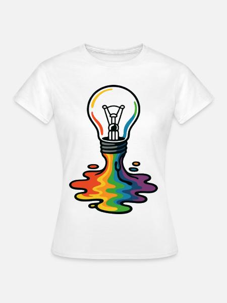Rainbow Melt Glühbirne - Frauen T-Shirt - Weiß