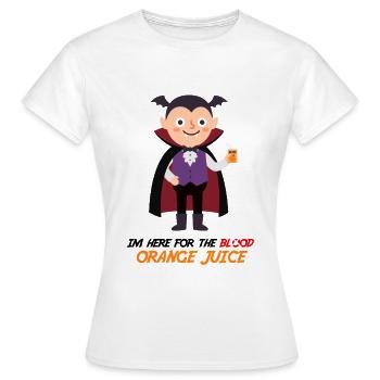 Blut-Orangensaft-Vampir – lustige Halloween-T-S - Frauen T-Shirt - Weiß - Vorne - AI Model Female 172 dark (172cm)