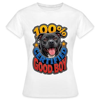 Staffordshire Bull Terrier - T-shirt Femme - blanc - Devant - AI Model Female 172 dark (172cm)