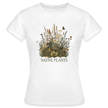 Native Plants – Wildpflanzen Motiv - Frauen T-Shirt - Weiß - Vorne - AI Model Female 172 dark (172cm)