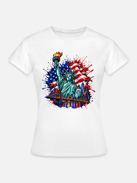 Freiheitsfunken USA Skyline - Frauen T-Shirt - Weiß