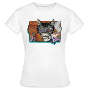 Cat criminalité - T-shirt Femme - blanc - Devant - AI Model Female 172 dark (172cm)