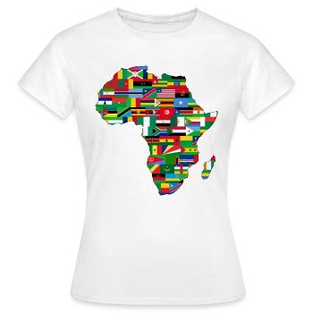 AFRIKA KONTINENT T-SHIRT - Frauen T-Shirt - Weiß - Vorne - AI Model Female 172 dark (172cm)