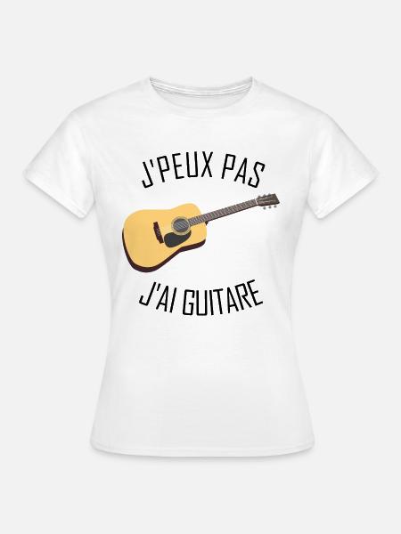 J'peux pas j'ai Guitare - T-shirt Femme - blanc