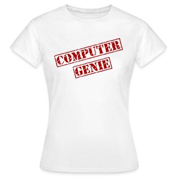 Stempel "Computergenie" - Frauen T-Shirt - Weiß - Vorne - AI Model Female 172 dark (172cm)