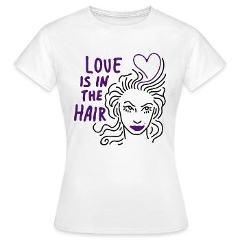 love hair - Women's T-Shirt - white - Front - AI Model Female 172 dark (172cm)