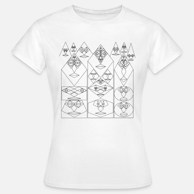 Three Tower Faces with Mountain Faces - Women's T-Shirt - white