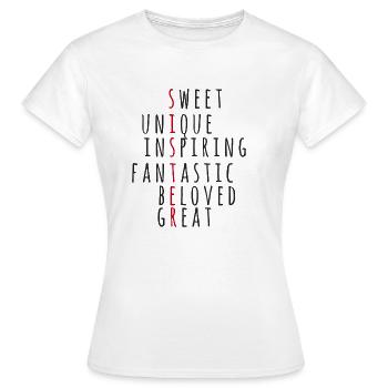 Ma sœur, vous êtes ... - T-shirt Femme - blanc - Devant - AI Model Female 172 dark (172cm)
