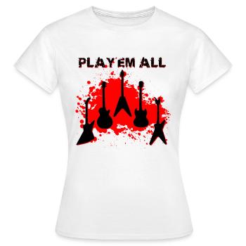 Play'Em All Red - T-shirt Femme - blanc - Devant - AI Model Female 172 dark (172cm)