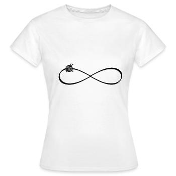 Stricken Wolle Stricknadeln Infinity Unendlichkeit - Frauen T-Shirt - Weiß - Vorne - AI Model Female 172 dark (172cm)