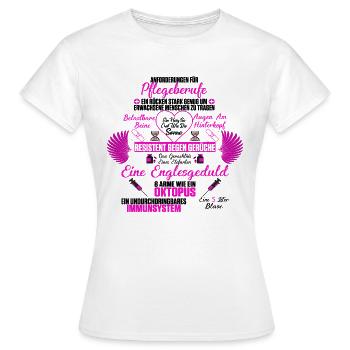 Anforderungen für Pflegeberufe T-Shirt Geschenk - Frauen T-Shirt - Weiß - Vorne - AI Model Female 172 dark (172cm)