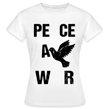 Peace No War Friedenstaube - Frauen T-Shirt - Weiß - Vorne - AI Model Female 172 dark (172cm)