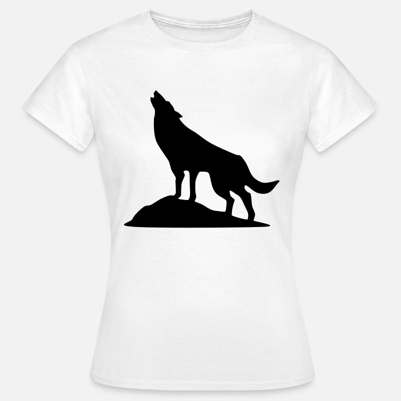 Lupo, Cane - Wolve Silhouette - Maglietta da donna - bianco
