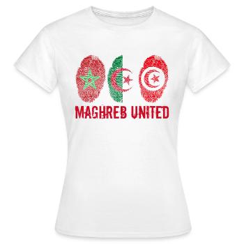 MAGHREB UNITED المغرب - T-shirt Femme - blanc - Devant - AI Model Female 172 dark (172cm)