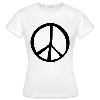 Peacezeichen - Frauen T-Shirt - Weiß - Vorne - AI Model Female 172 dark (172cm)