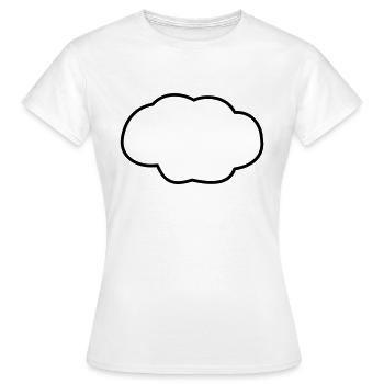 Denkblase-Wolke 1farbig - Frauen T-Shirt - Weiß - Vorne - AI Model Female 172 dark (172cm)