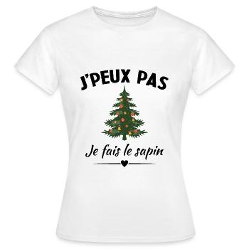 Je peux pas je fais le sapin - T-shirt Femme - blanc - Devant - AI Model Female 172 dark (172cm)