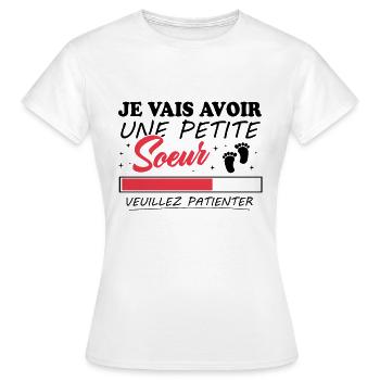 Ich werde eine kleine Schwester haben - Frauen T-Shirt - Weiß - Vorne - AI Model Female 172 dark (172cm)