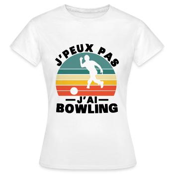 Ich kann nicht bowlen - Frauen T-Shirt - Weiß - Vorne - AI Model Female 172 dark (172cm)