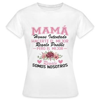 Maman, mais le meilleur cadeau, c’est nous - T-shirt Femme - blanc - Devant - AI Model Female 172 dark (172cm)