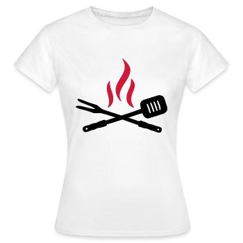 BBQ - T-shirt Femme - blanc - Devant - AI Model Female 172 dark (172cm)