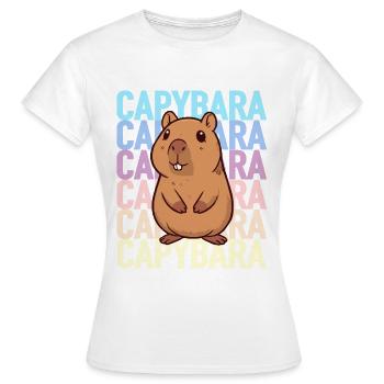 Niedliches Capybara Nagetier für Capybara Liebhaber - Frauen T-Shirt - Weiß - Vorne - AI Model Female 172 dark (172cm)