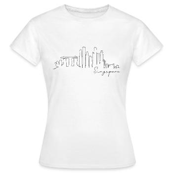 Singapore Skyline Silhouette Asia I Love Singapore - Women's T-Shirt - white - Front - AI Model Female 172 dark (172cm)