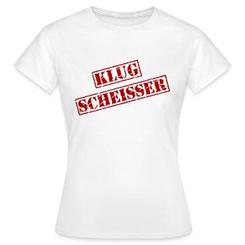 Stempel "Klugscheisser" - Frauen T-Shirt - Weiß - Vorne - AI Model Female 172 dark (172cm)