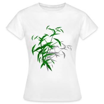 Bambus mit Schatten - Frauen T-Shirt - Weiß - Vorne - AI Model Female 172 dark (172cm)