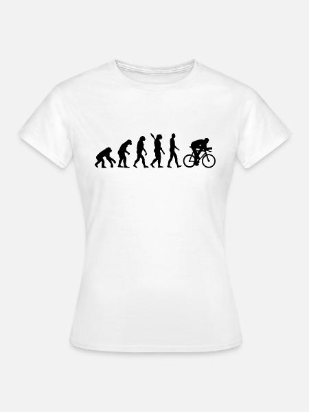 Evolution Radfahren - Frauen T-Shirt - Weiß
