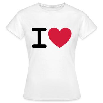 I * heart * - T-shirt Femme - blanc - Devant - AI Model Female 172 dark (172cm)