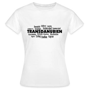 Transdanubien Wien Bezirk Spruch Wordart Geschenk - Frauen T-Shirt - Weiß - Vorne - AI Model Female 172 dark (172cm)