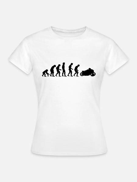 motorradrennen_evolution - Frauen T-Shirt - Weiß