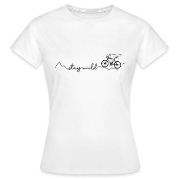 Fuchs, Fahrrad, Berge. Stay Wild! - Frauen T-Shirt - Weiß - Vorne - AI Model Female 172 dark (172cm)