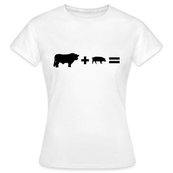 bœuf boeuf - T-shirt Femme - blanc - Devant - AI Model Female 172 dark (172cm)