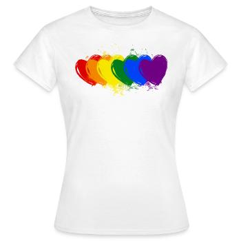 colourful hearts - Women's T-Shirt - white - Front - AI Model Female 172 dark (172cm)