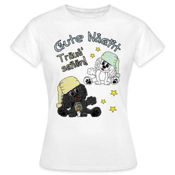 Gute Nacht und träum' schön - süßes Pudelmotiv - Frauen T-Shirt - Weiß - Vorne - AI Model Female 172 dark (172cm)
