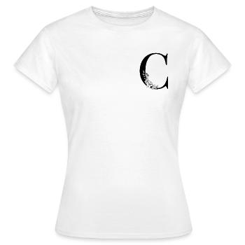 Lettre C - T-shirt Femme - blanc - Devant - AI Model Female 172 dark (172cm)